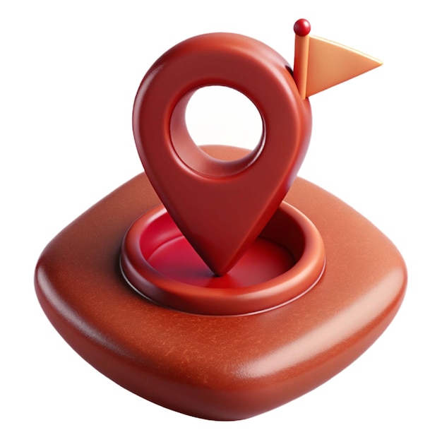a red plastic object with a red heart on it