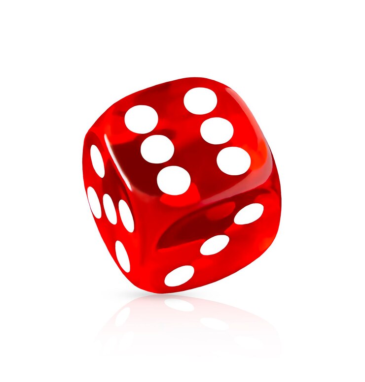 Photo red playing dice isolated on a white background