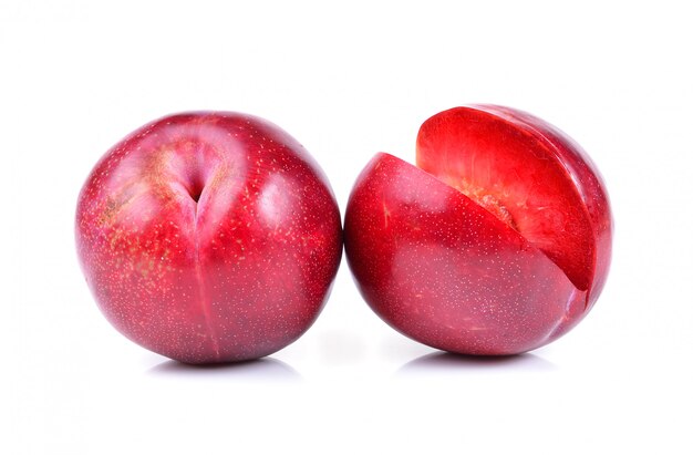 Red plum isolated