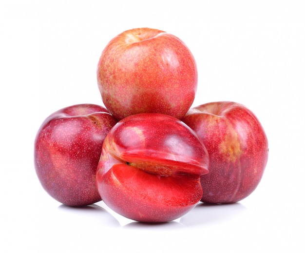 Red plum isolated