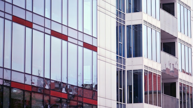 a red pole is on the side of a building