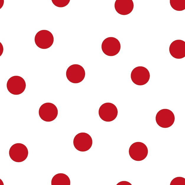 Photo red polka dots on white background seamless pattern