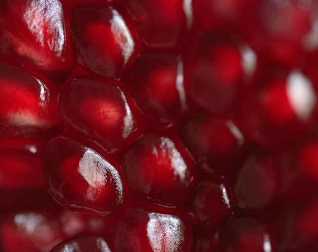 red pomegranate seeds healthy fruit close up