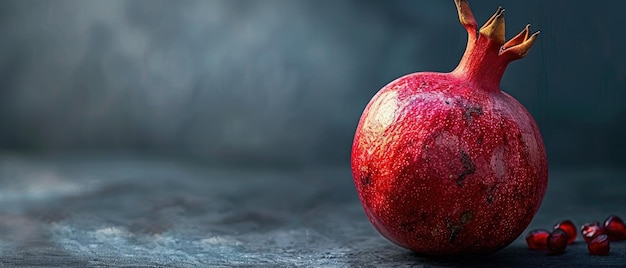 red pomegranate on stone slab