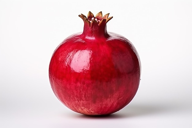 Red pomegranate with a white background