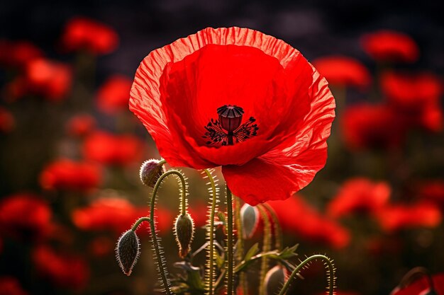 Photo red poppy backgrounds for web design