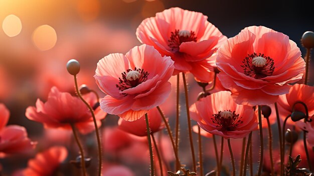 Red poppy flowers