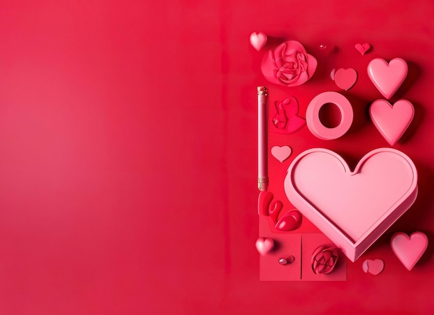 Photo red product background heart