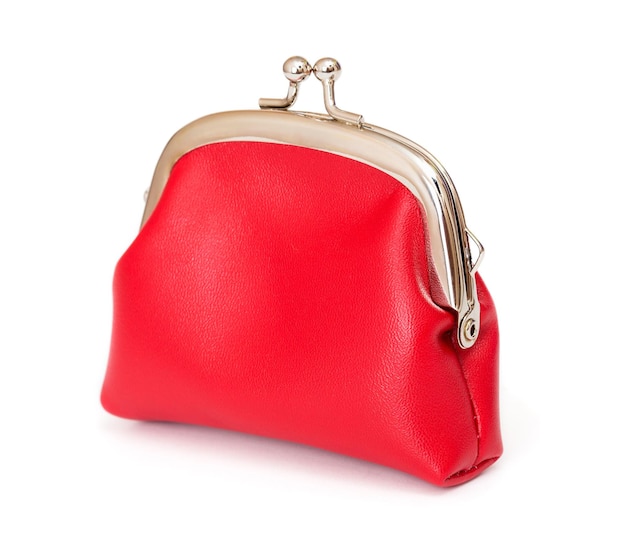 Red purse on white