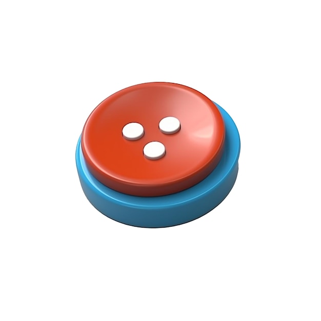 Red push button isolated on background with Generative AI