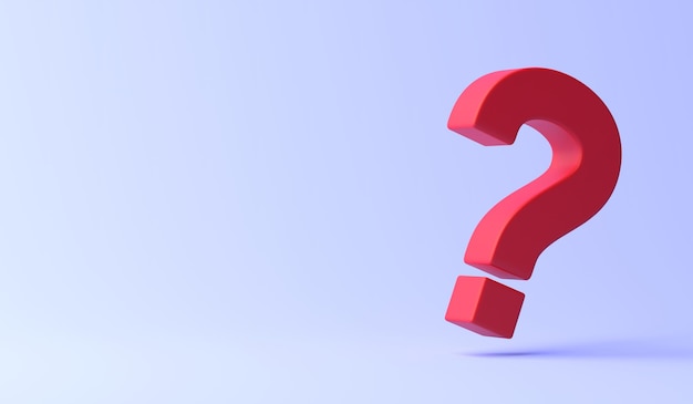 Red question mark 3d render illustration