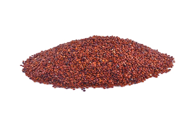 Red Quinoa seeds on white background