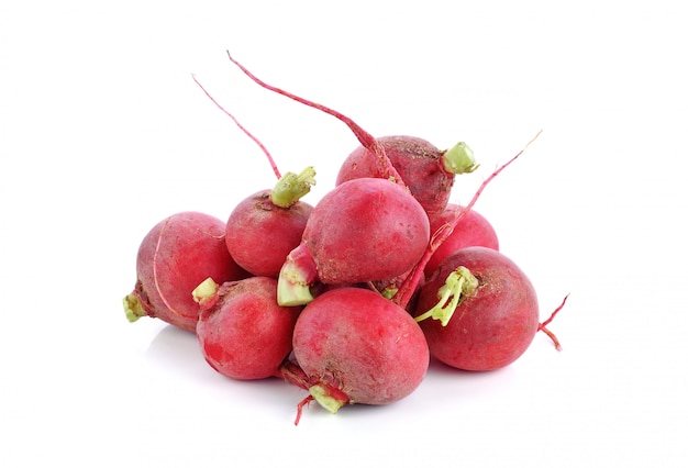 Red radish isolated on the white background