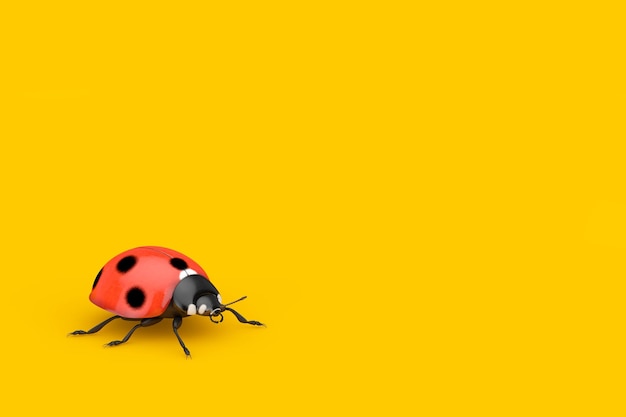 Red Realistic Beautiful Ladybird 3d Rendering