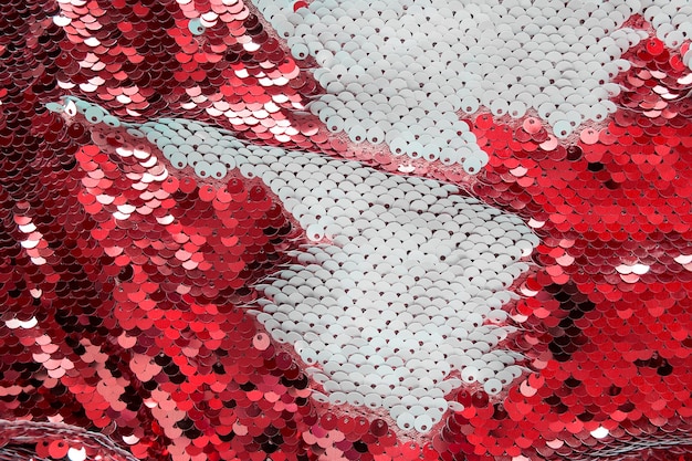 Red reversible sequins as an abstract background