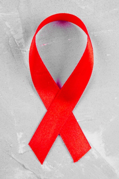 Red ribbon awareness for World aids day concept.