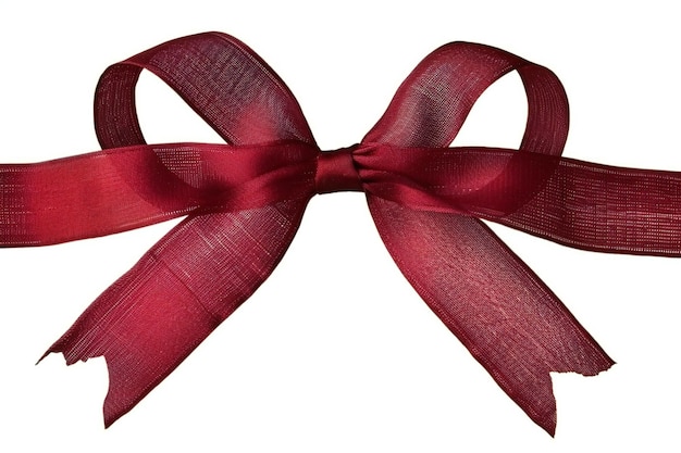 Red ribbon bow isolated on white background