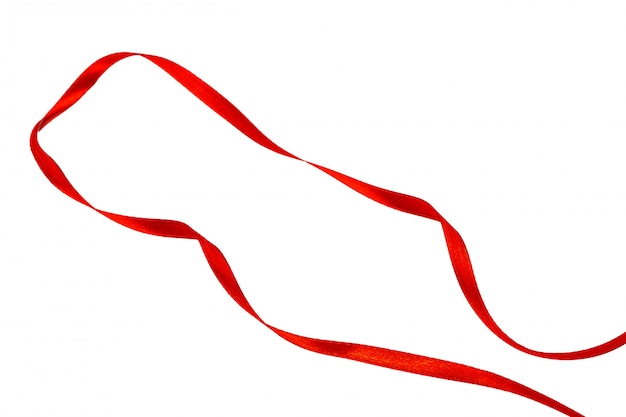 고립 된 빨간 리본 활