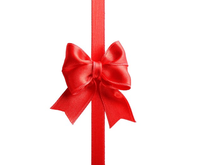 Red ribbon bow on a white background