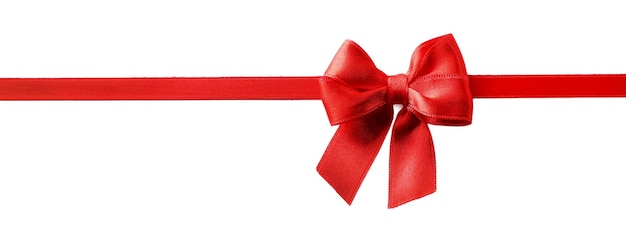 Red ribbon bow on a white background