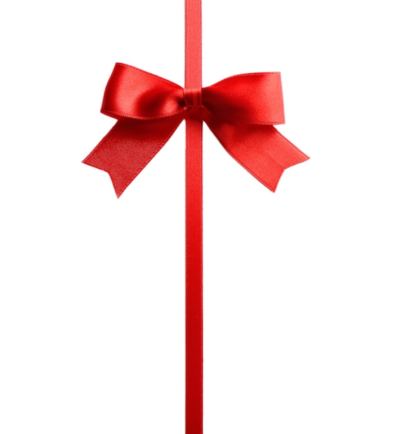 Red ribbon bow on a white background