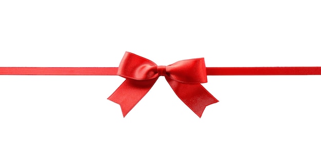 Photo red ribbon bow on a white background