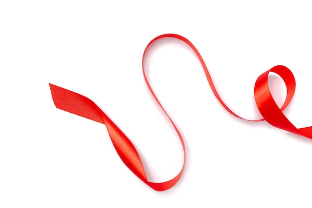 Red ribbon collection isolated on white