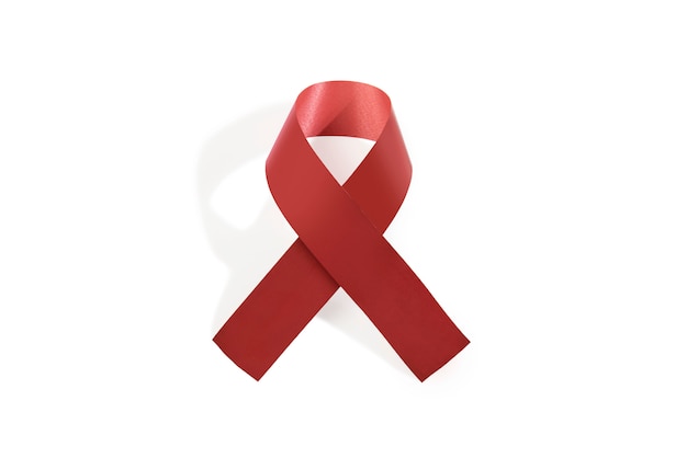 Photo red ribbon hiv aids