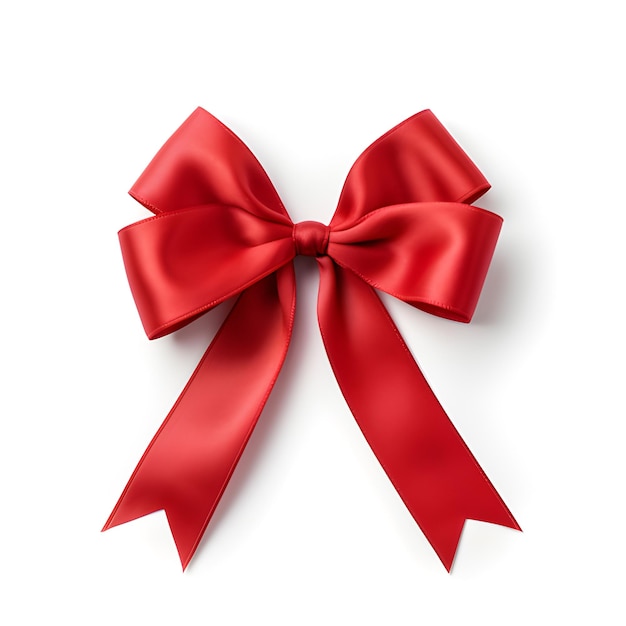 Red ribbon isolated on white background Generative AI