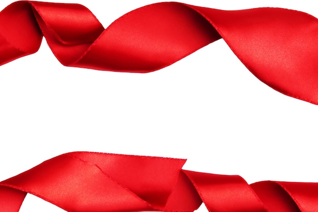 red ribbon isolated on white background the image can be used for many holiday events