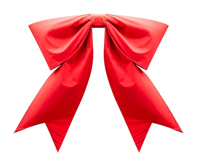 Red ribbon isolated on white background with clipping path