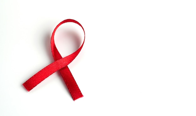 red ribbon isolated on white background