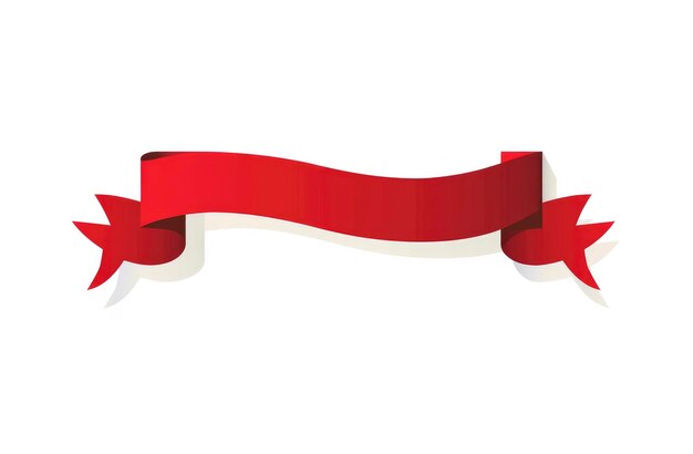 Red ribbon isolated on white background