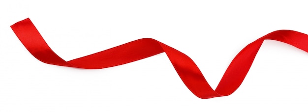 red ribbon isolated on white background