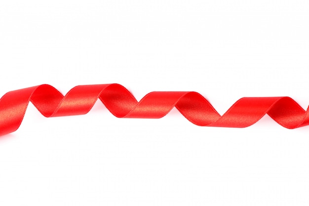 Red ribbon isolated on white