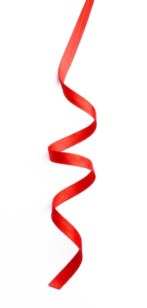 Red ribbon isolated on white