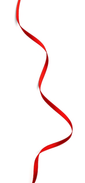 Красная лента, изолированные на белом фоне