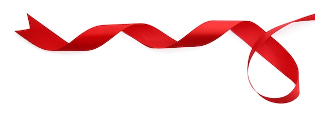 Red ribbon isolated on white