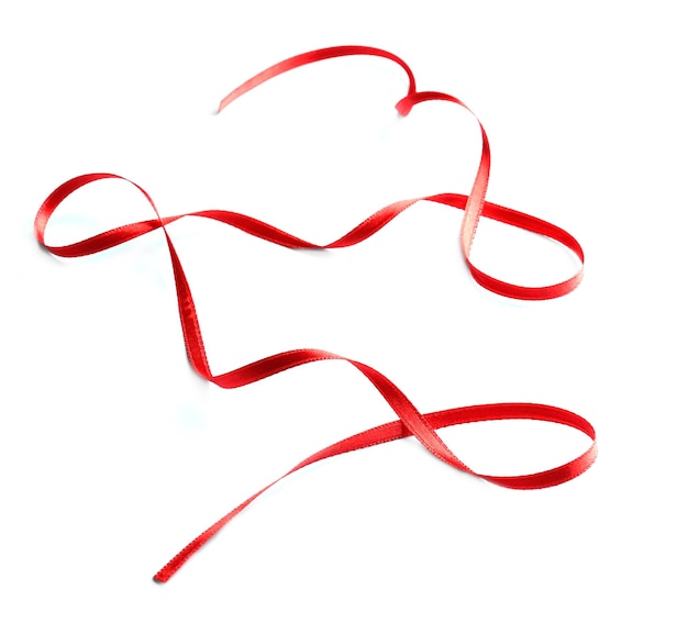 Red ribbon on light background