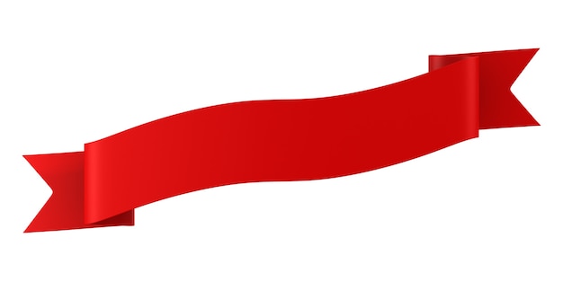 Photo red ribbon on white background. isolated 3d illustration