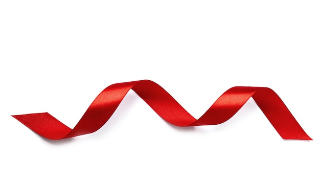 Red ribbon on a white background