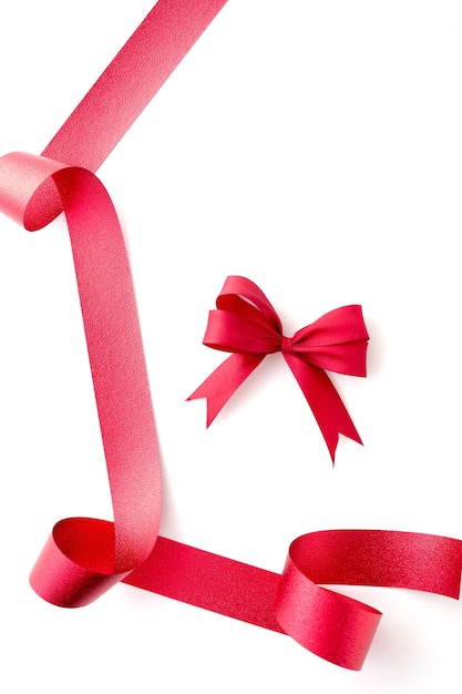 red ribbon on white background