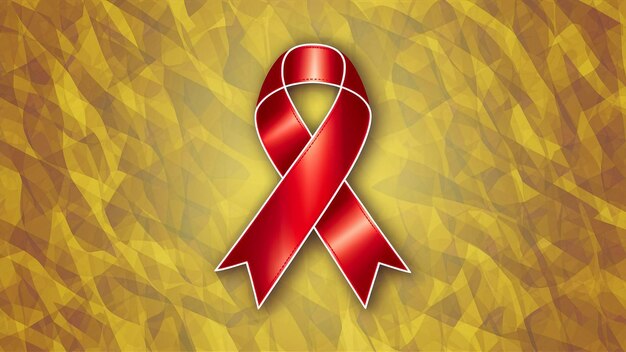 a red ribbon with a red ribbon on it