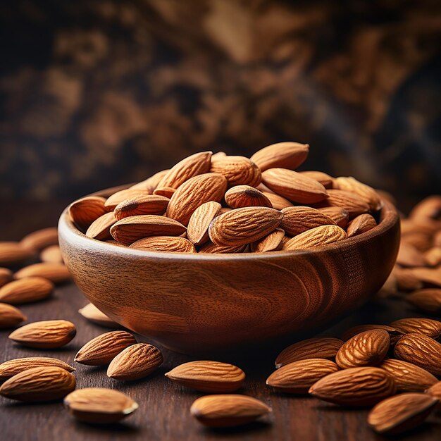 Red Rice in Wooden Bowl on Table