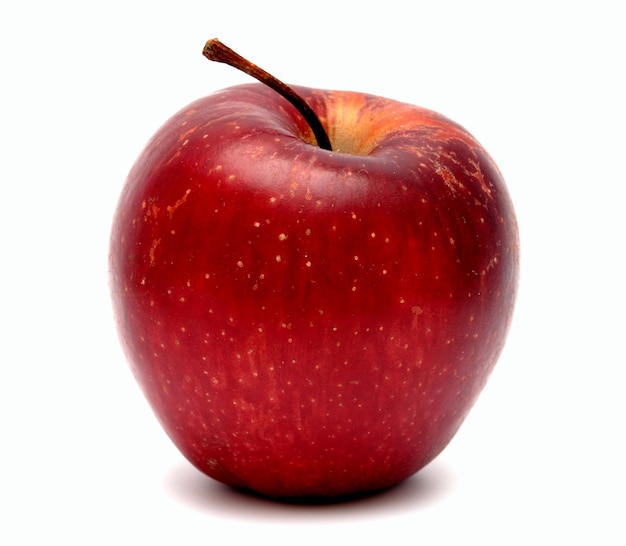 Red ripe apple on a white background