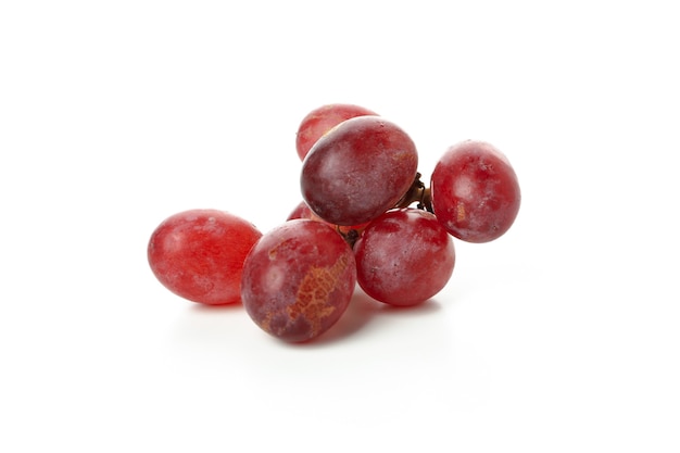 Red ripe grape isolated on white background