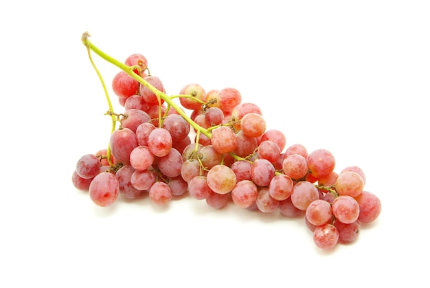 Red ripe grape on the white background