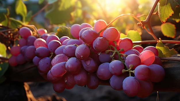 Red ripe grapes