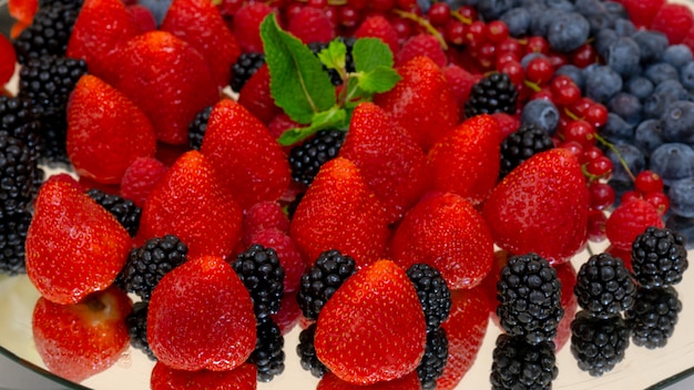 Red, ripe, large strawberry.