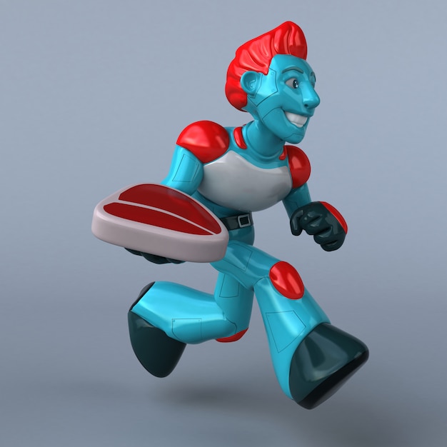 Photo red robot - 3d character